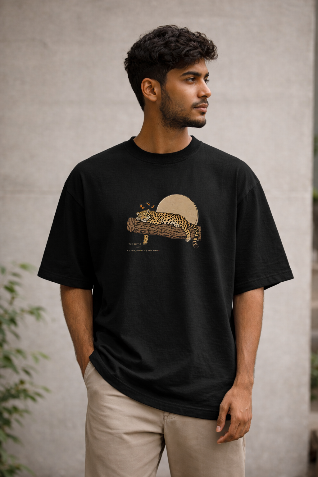 Resting Leopard Oversized T-Shirt