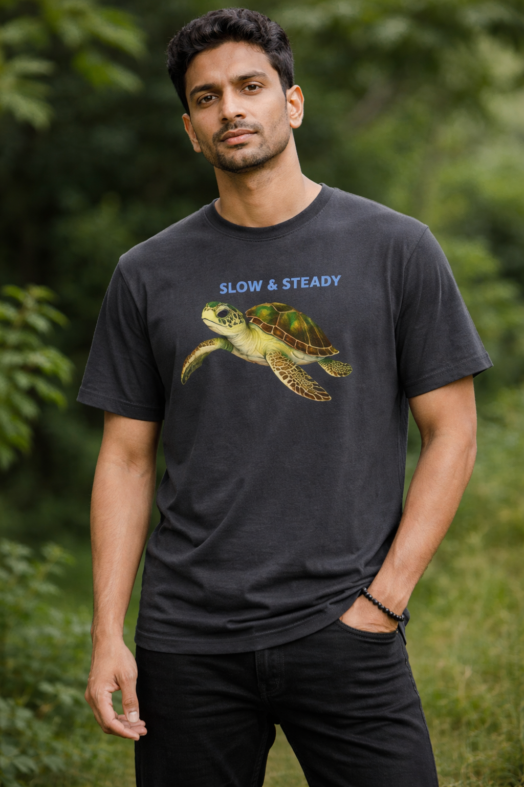 SLOW & STEADY  REGULAR FIT T-SHIRT