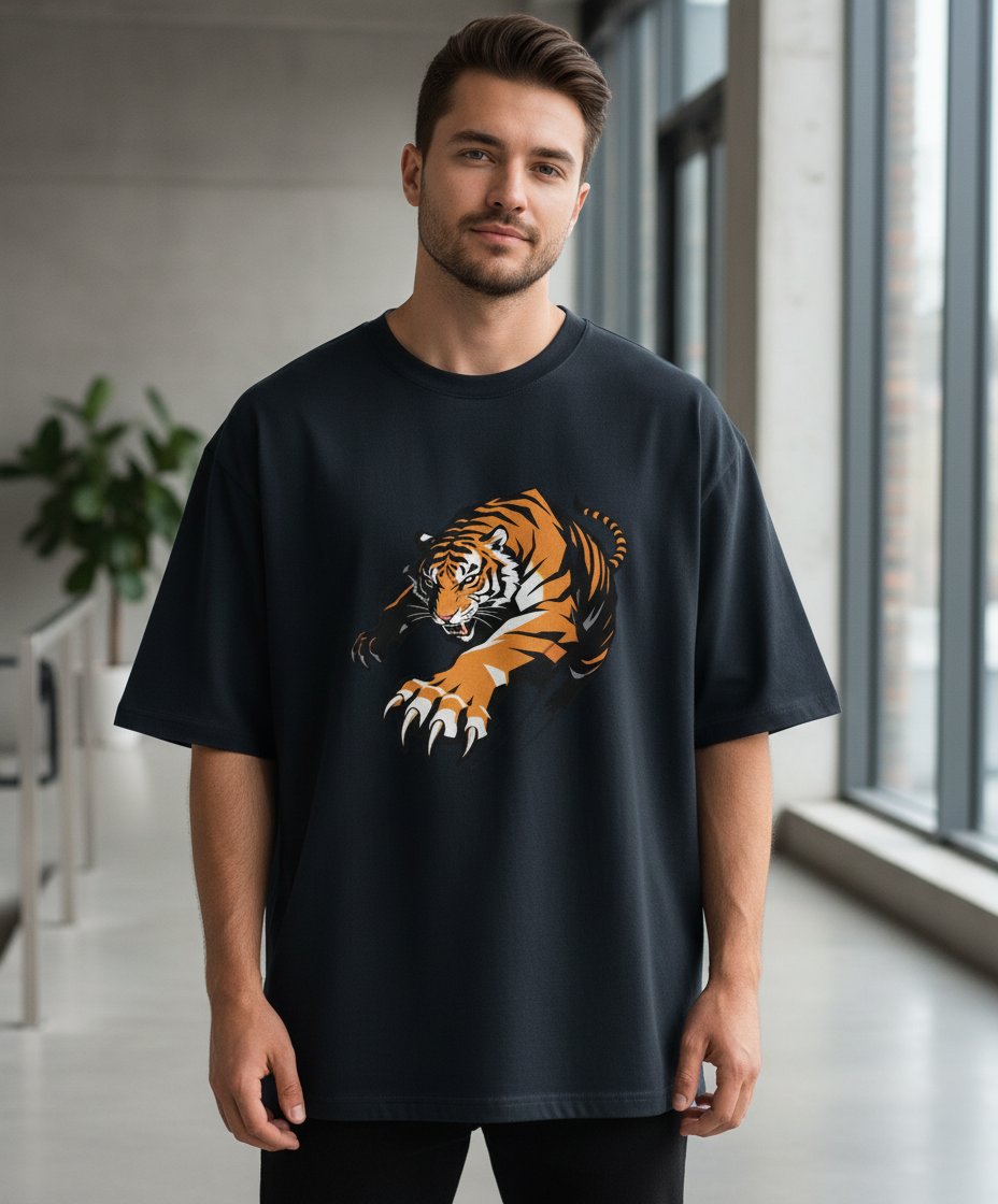 Tiger: The Apex Predator Heavyweight Oversized T-Shirt