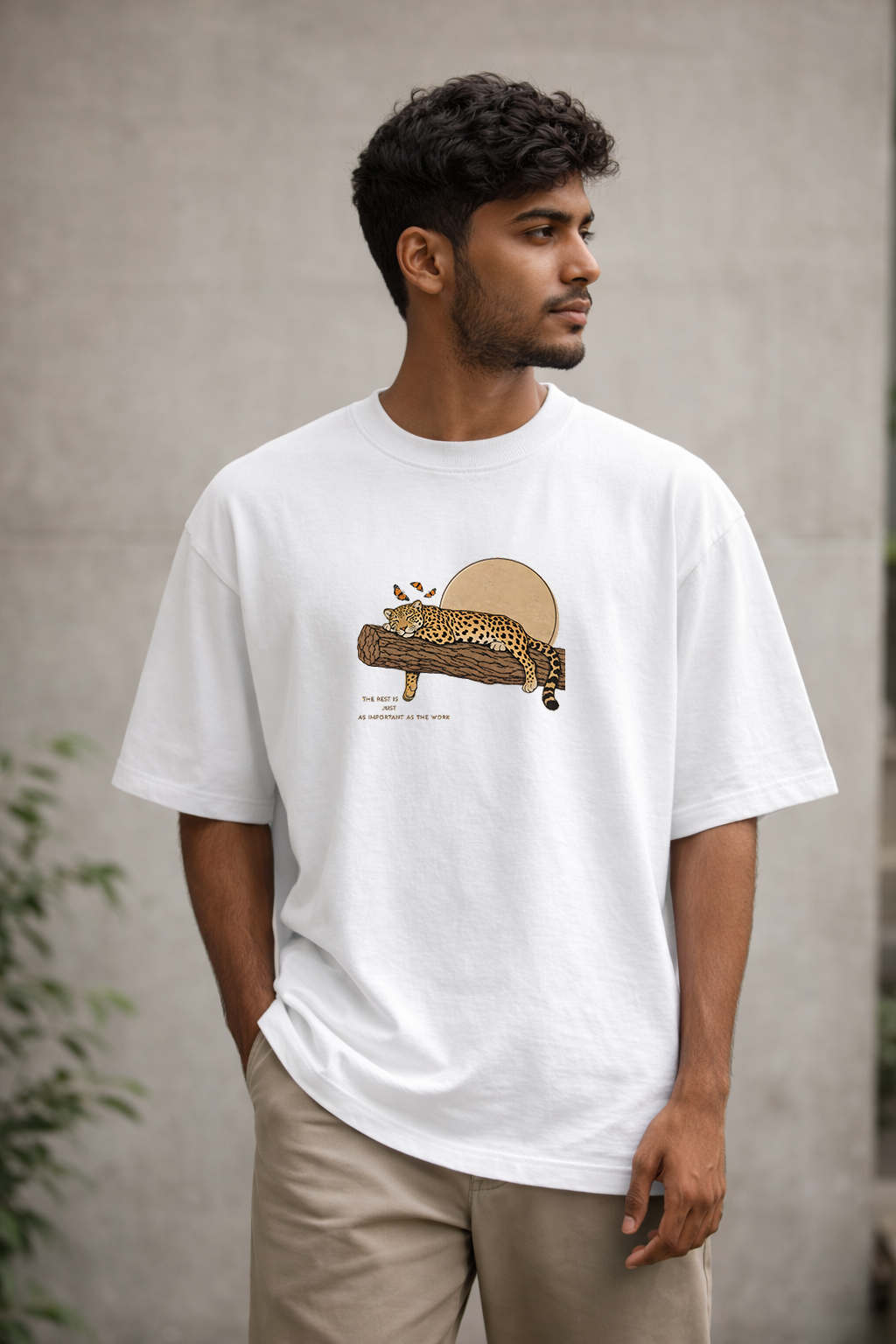 Resting Leopard Oversized T-Shirt