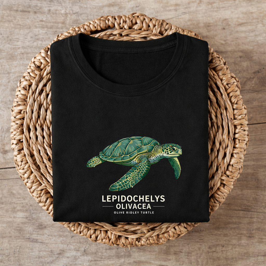 🌊 The Ocean Rider T-Shirt: Olive Ridley Turtle (Premium Stretch T-shirt) Upgraded version