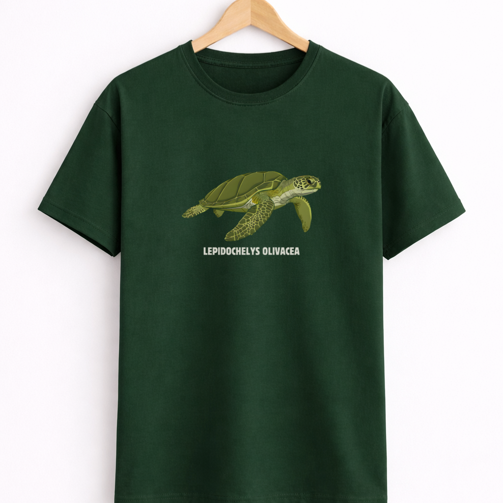 🌊 The Ocean Rider Regular Fit T-Shirt: Olive Ridley Turtle