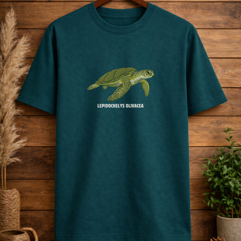 🌊 The Ocean Rider Regular Fit T-Shirt: Olive Ridley Turtle