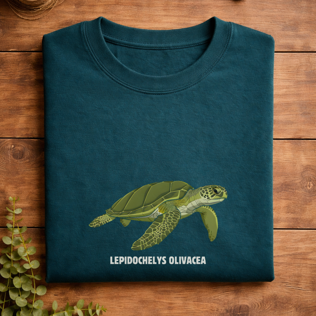 🌊 The Ocean Rider Regular Fit T-Shirt: Olive Ridley Turtle