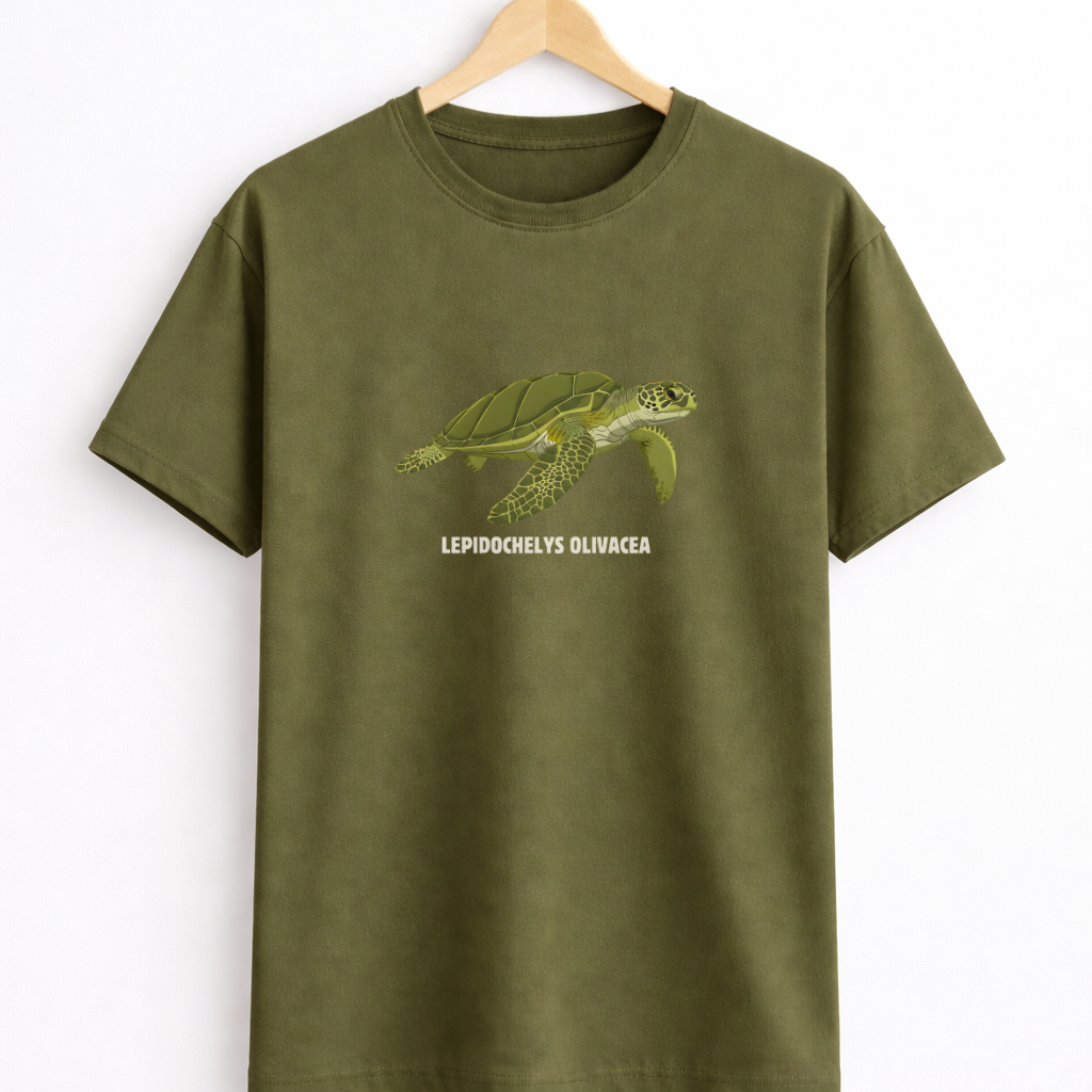 🌊 The Ocean Rider Regular Fit T-Shirt: Olive Ridley Turtle