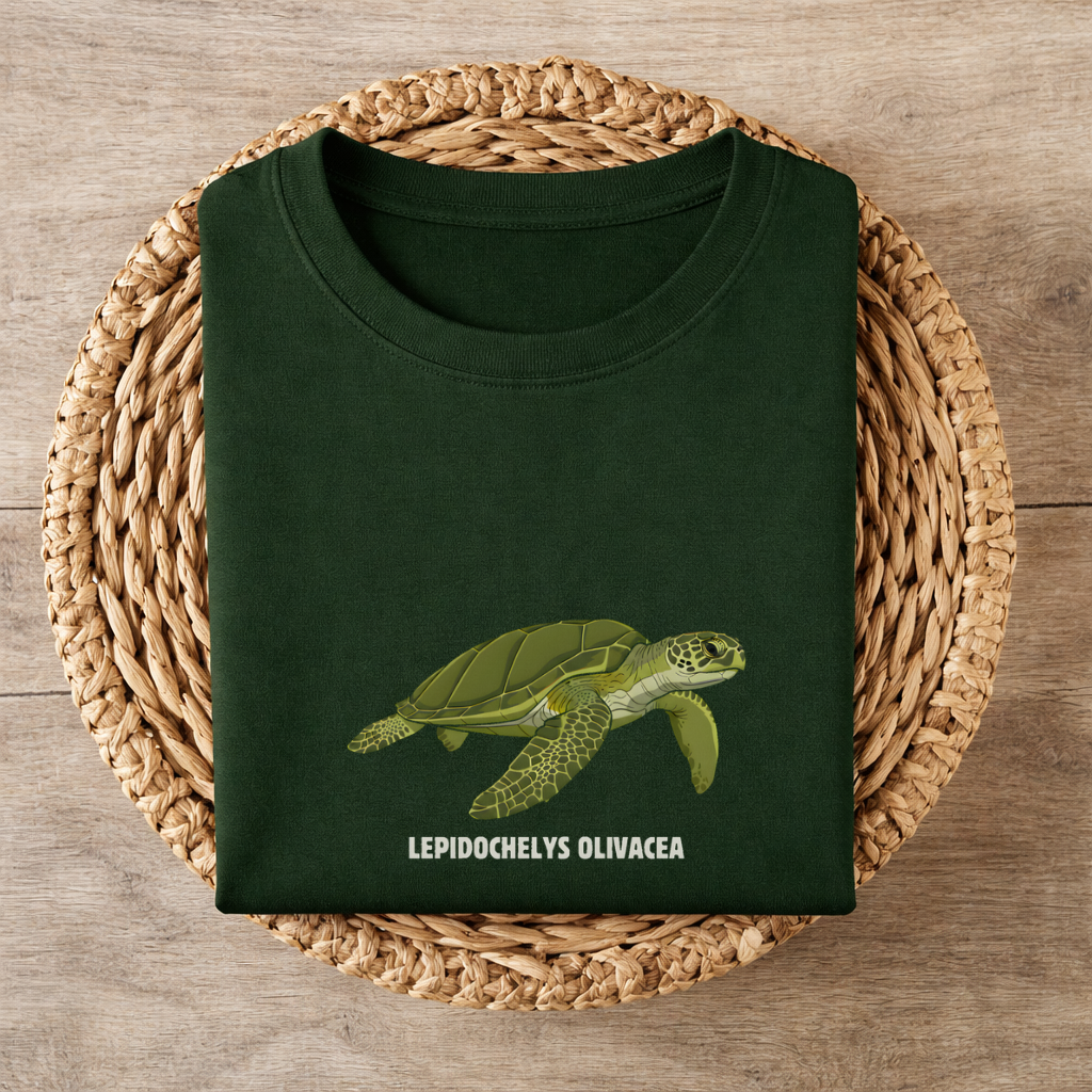 🌊 The Ocean Rider Regular Fit T-Shirt: Olive Ridley Turtle